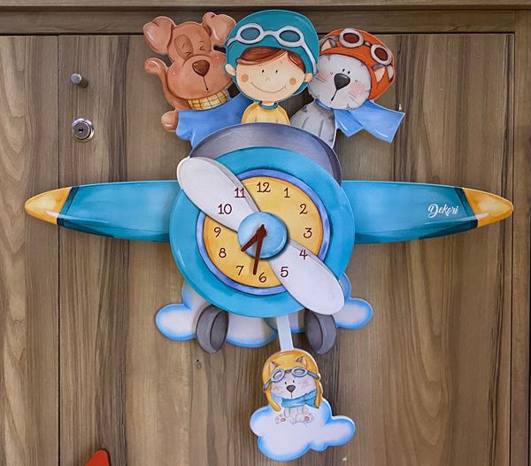 Picture of AEROPLANE PILOT DEKORI CLOCK